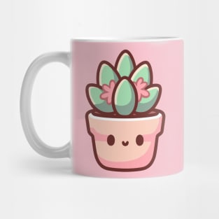 Cute Succulent Tiny Kawaii Cactus House Plant | Kawaii Plant Illustration | Kawaii Style Mug